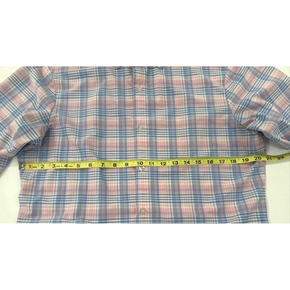 Mizzen + Main Men's Large Trim Fit Shirt Long Sleeve Plaid Stretch Button Up USA - Picture 10 of 11